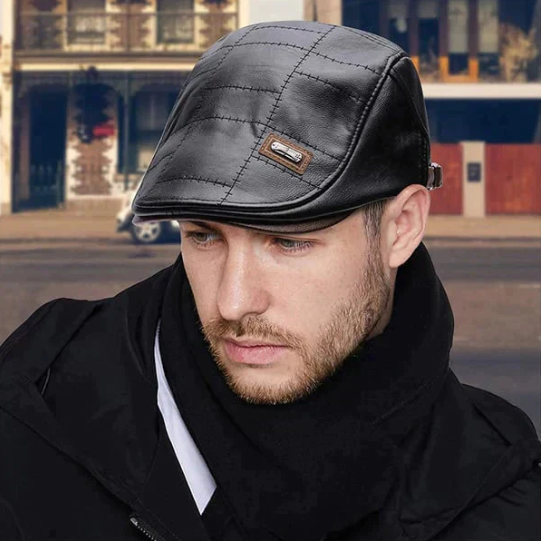 Men’s Vintage Cowhide Leather Beret