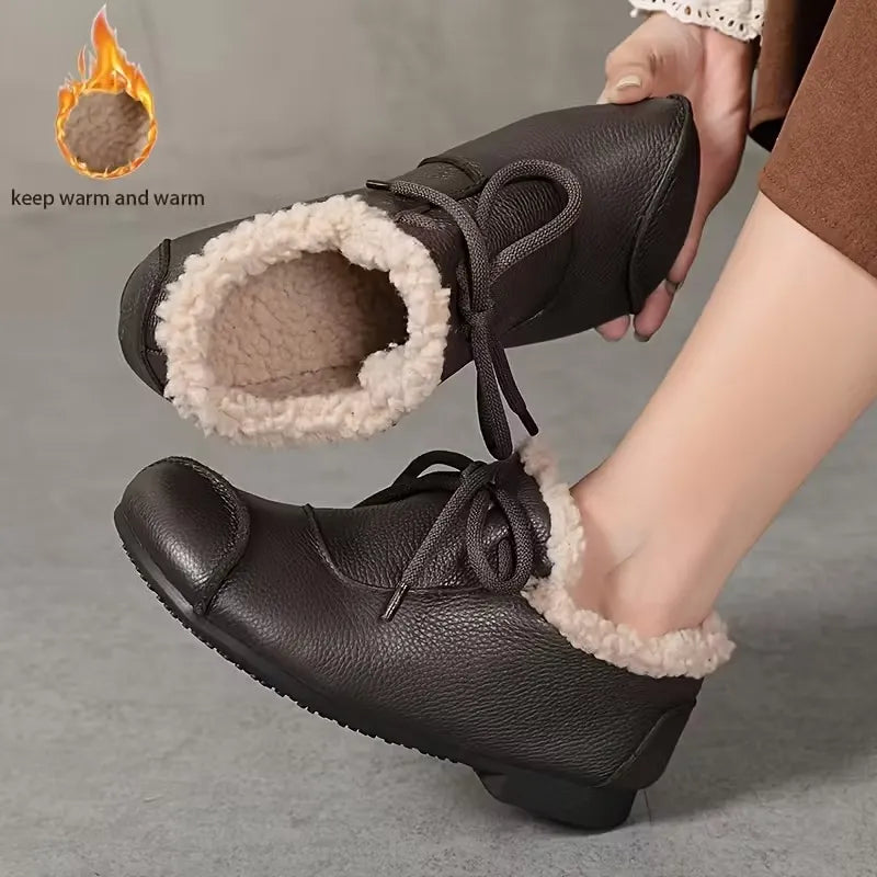 Women’s Warm Lined Waterproof Leather Shoes