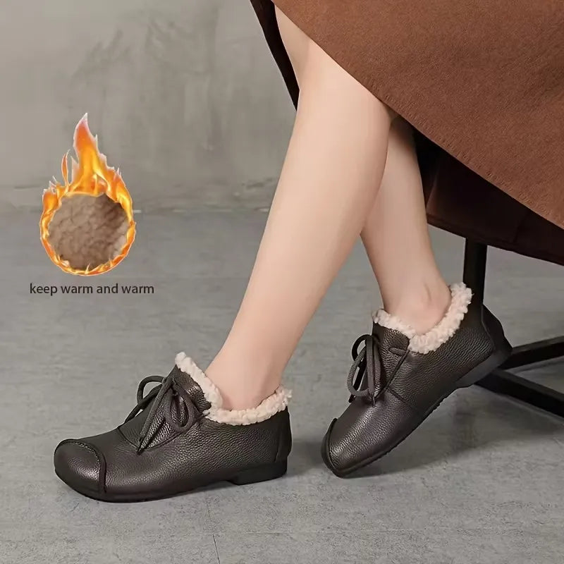 Women’s Warm Lined Waterproof Leather Shoes