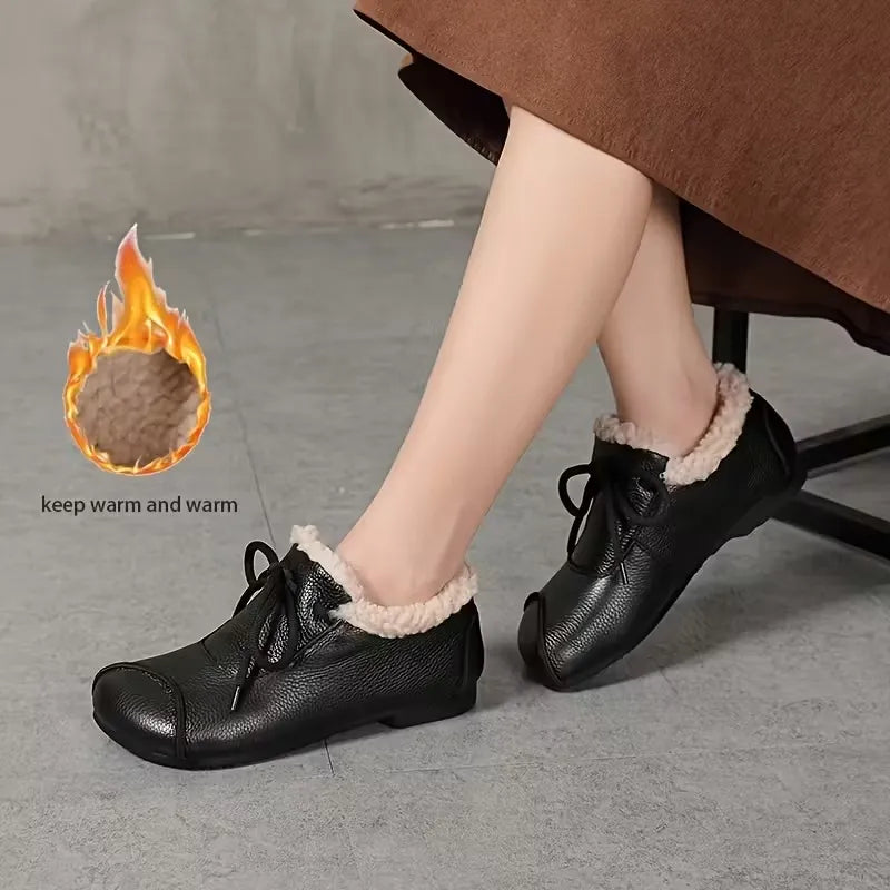 Women’s Warm Lined Waterproof Leather Shoes
