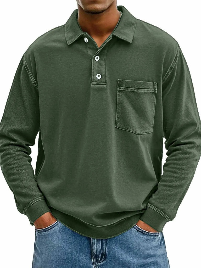 Men's Long-sleeved Shirt With Pockets