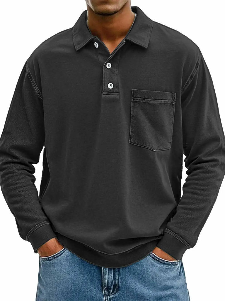 Men's Long-sleeved Shirt With Pockets