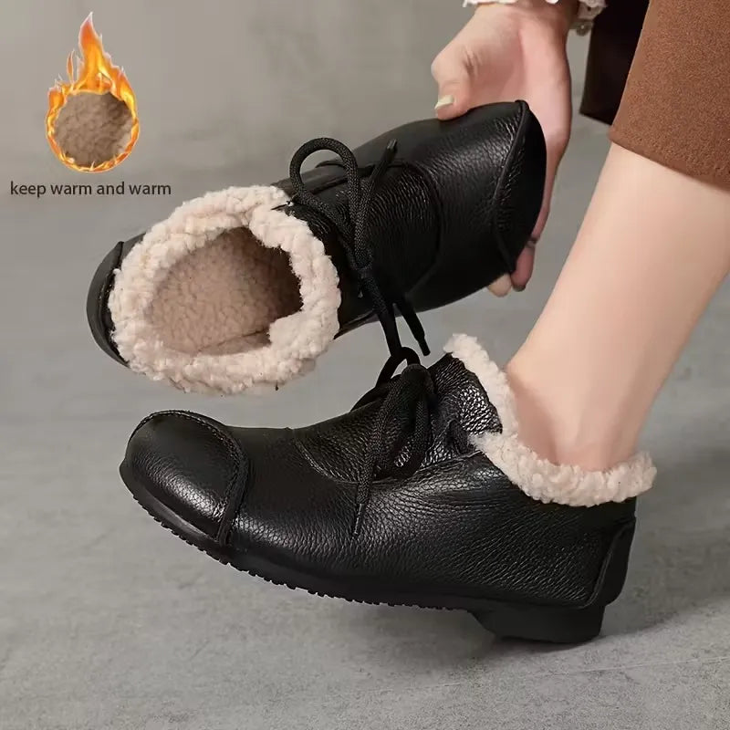Women’s Warm Lined Waterproof Leather Shoes