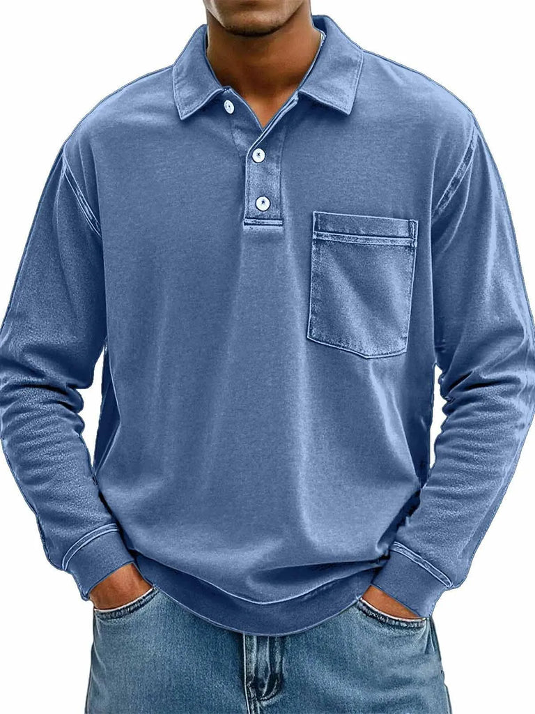 Men's Long-sleeved Shirt With Pockets
