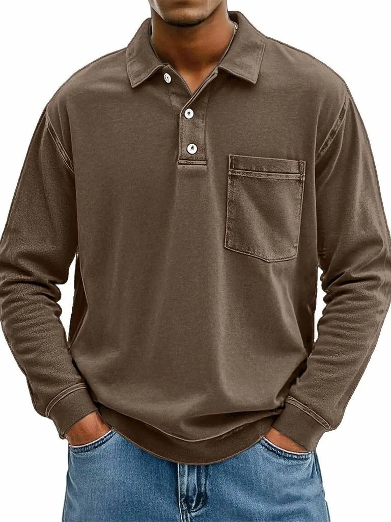 Men's Long-sleeved Shirt With Pockets