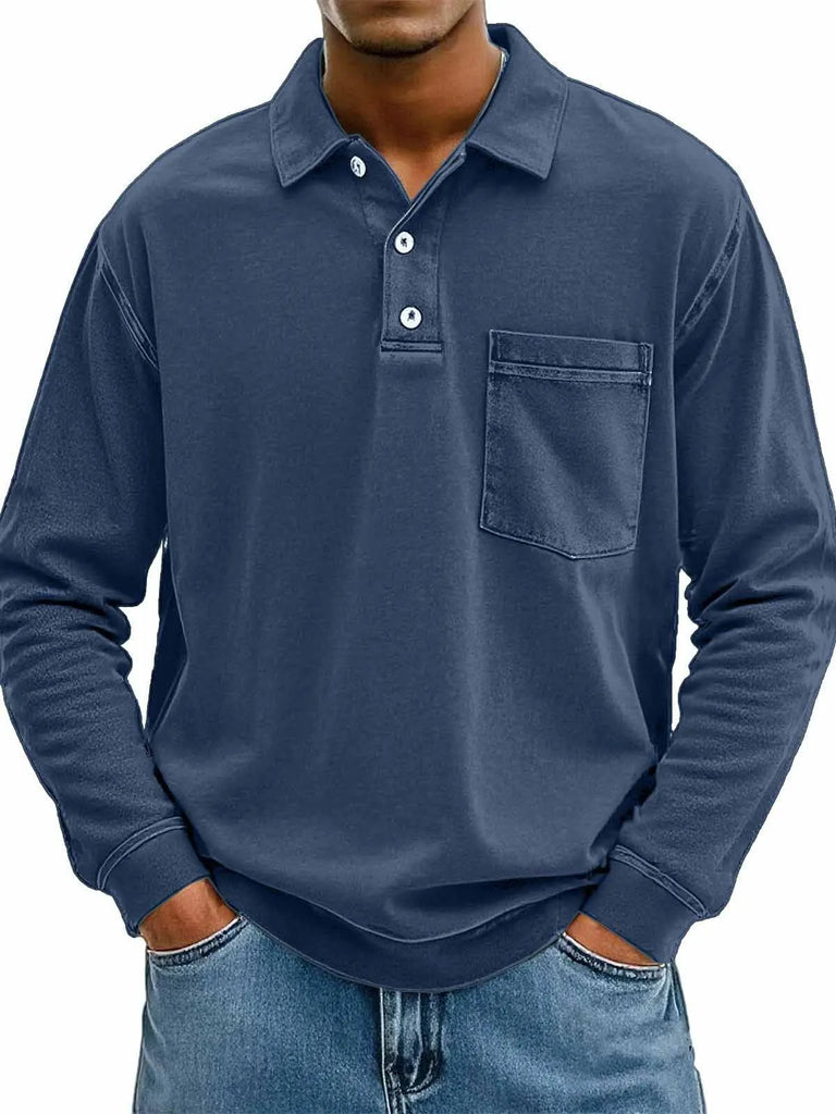 Men's Long-sleeved Shirt With Pockets