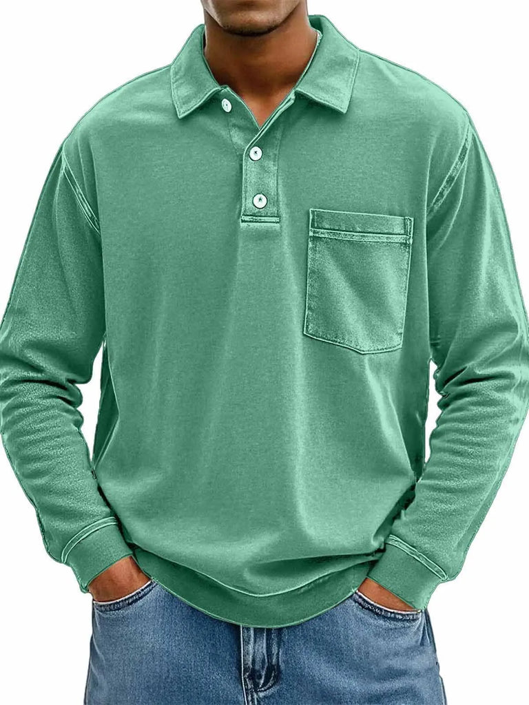 Men's Long-sleeved Shirt With Pockets