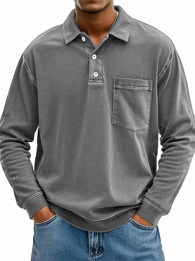 Men's Long-sleeved Shirt With Pockets