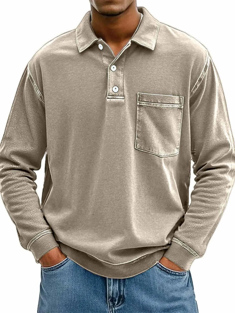 Men's Long-sleeved Shirt With Pockets