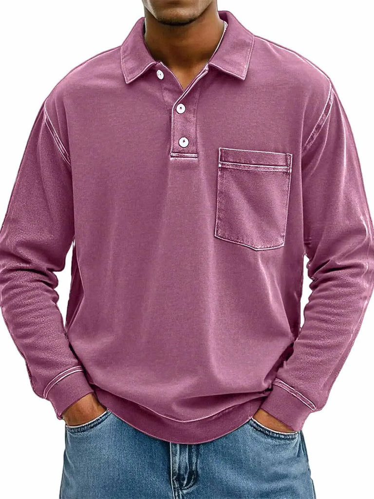 Men's Long-sleeved Shirt With Pockets