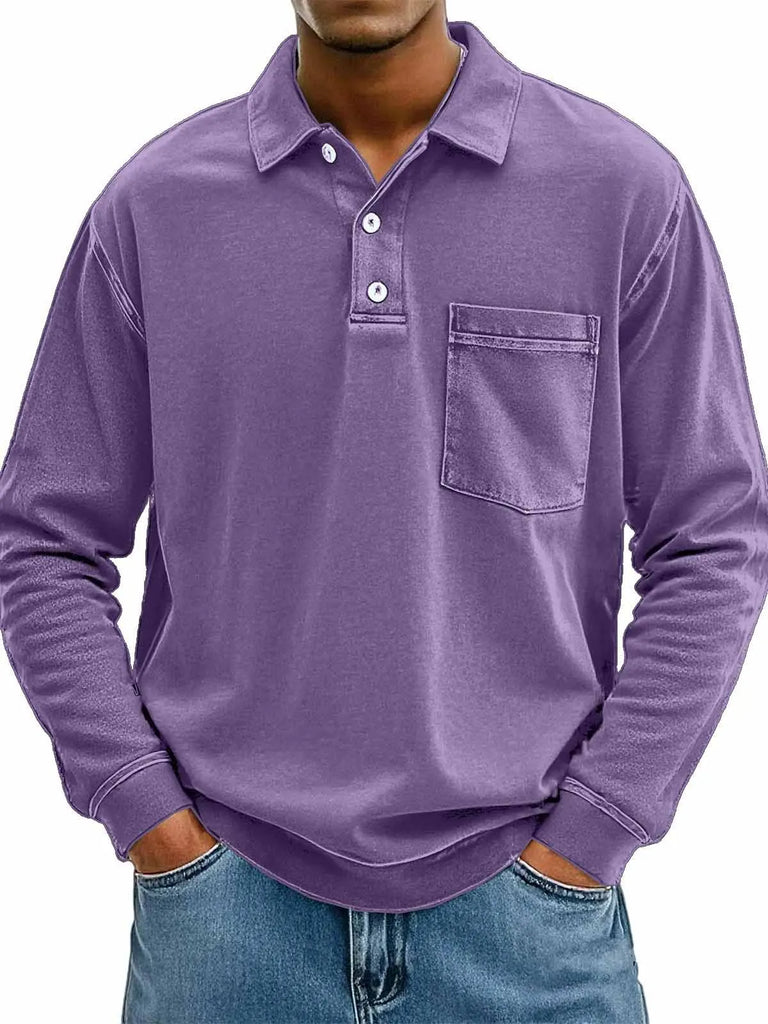 Men's Long-sleeved Shirt With Pockets