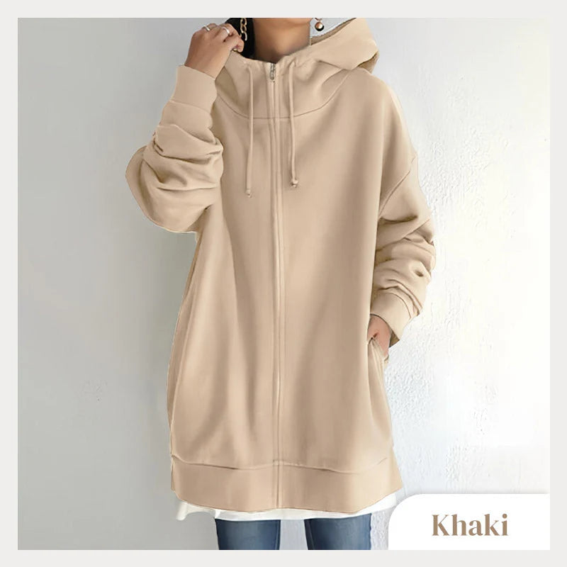 Women's Zipper Hooded Sweater - Autumn/Winter