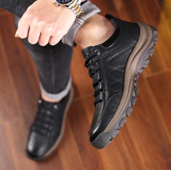 Chaussures de marche en cuir imperméables pour hommes (