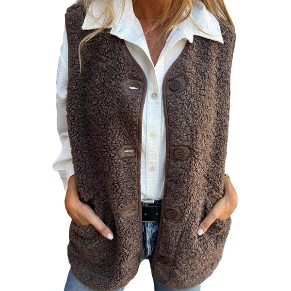 Women's Autumn Button Up Short Warm Vest