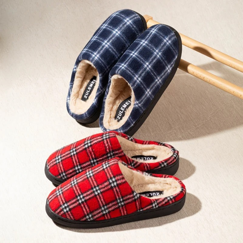 Striped Fleece Indoor Slippers
