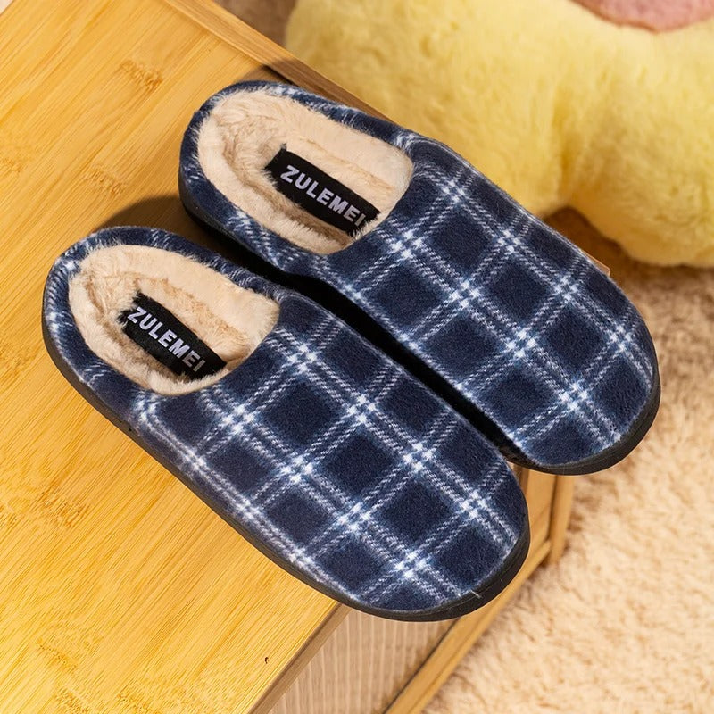 Striped Fleece Indoor Slippers