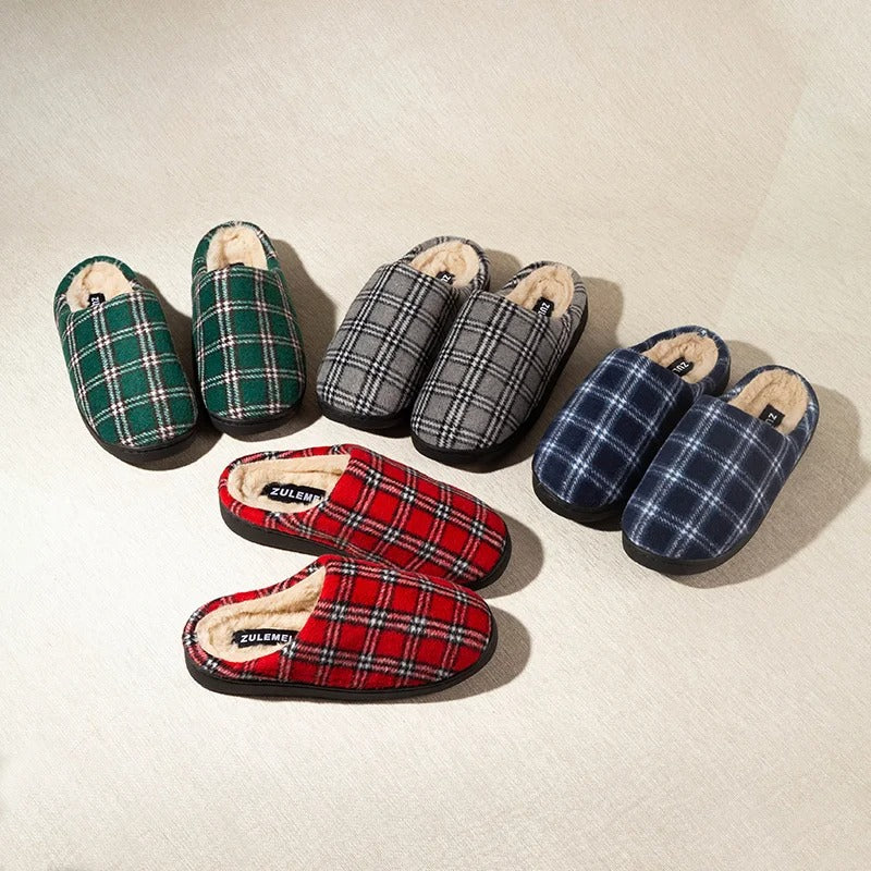 Striped Fleece Indoor Slippers