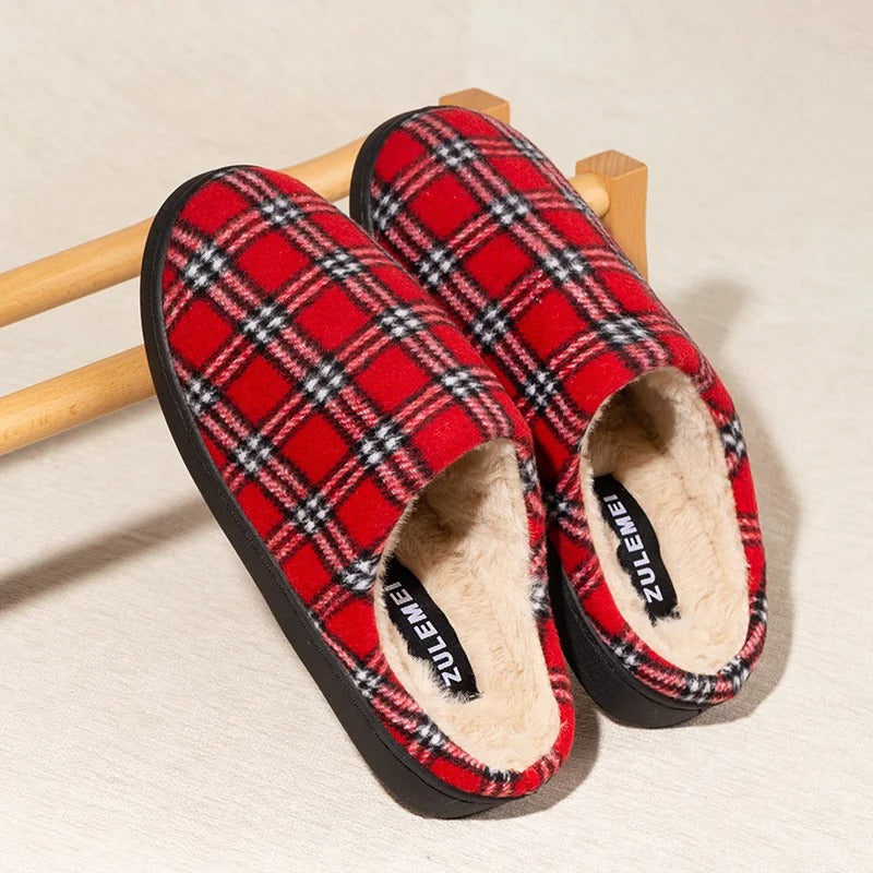 Striped Fleece Indoor Slippers