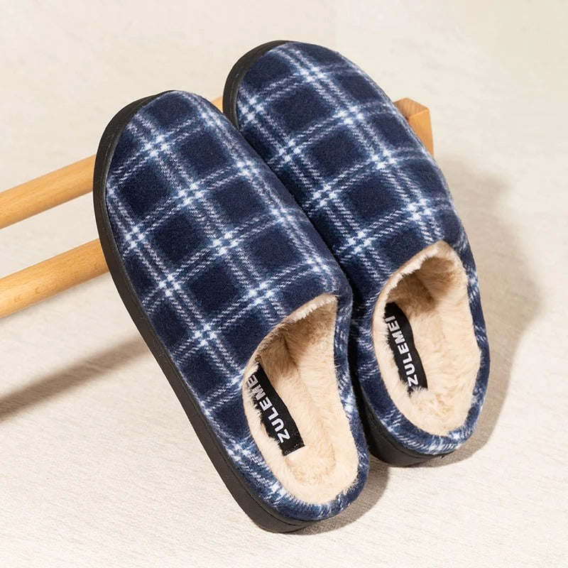Striped Fleece Indoor Slippers
