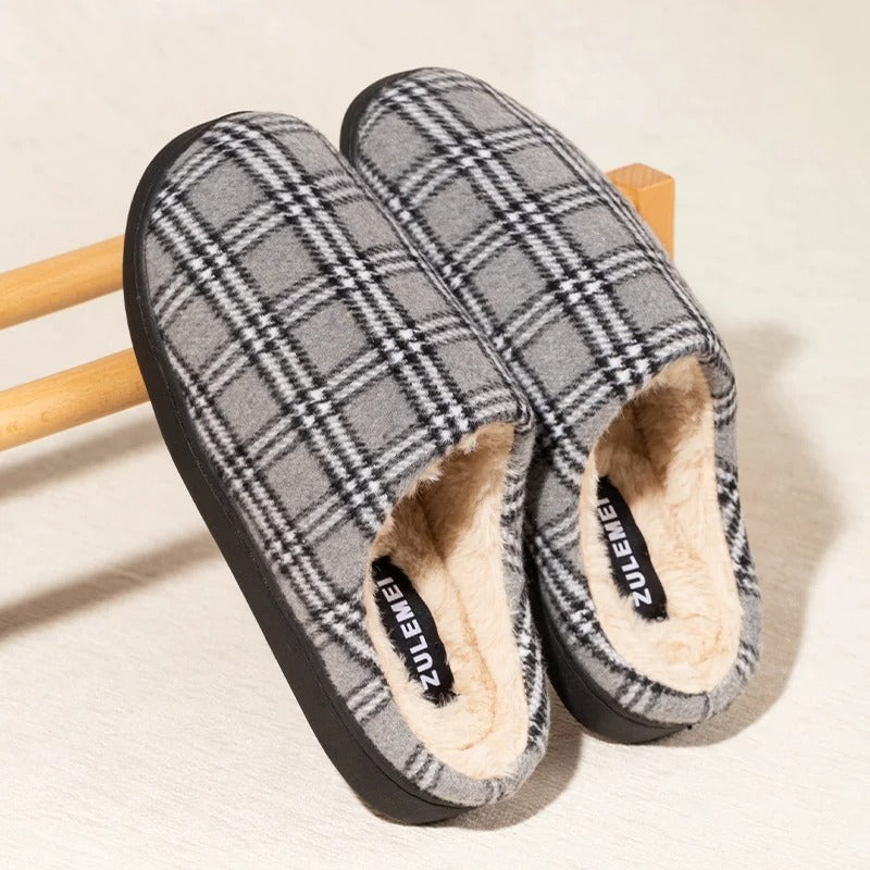 Striped Fleece Indoor Slippers