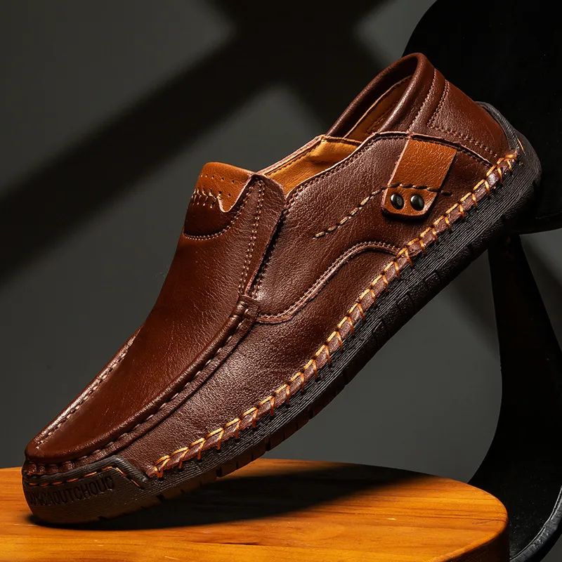 Men's Handmade Genuine Leather Slip-On Loafers