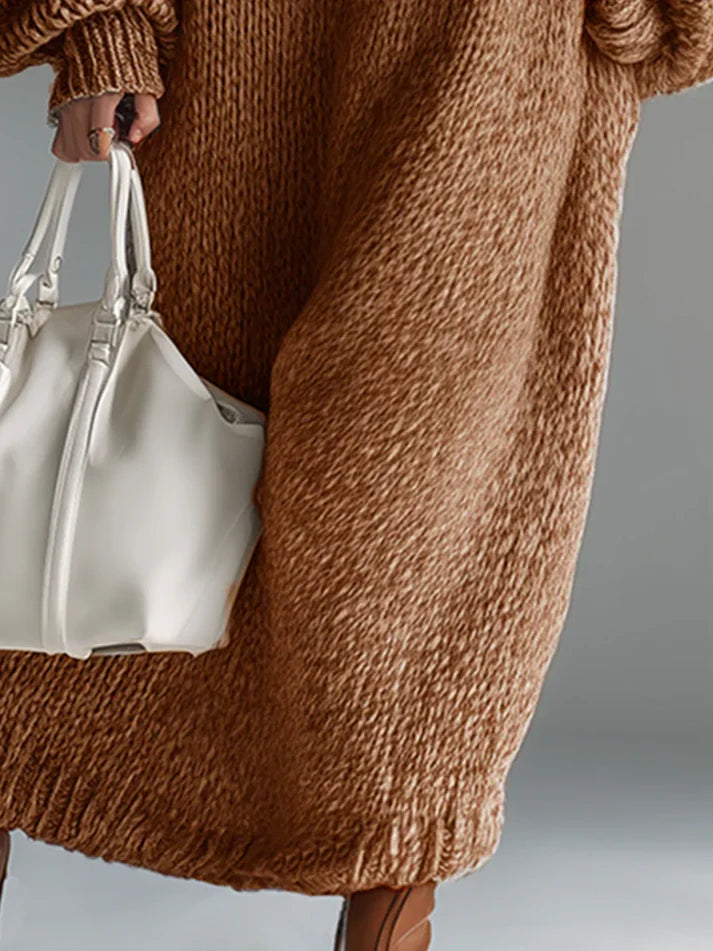 Women’s Relaxed Knit Maxi Dress with Elegant Drape