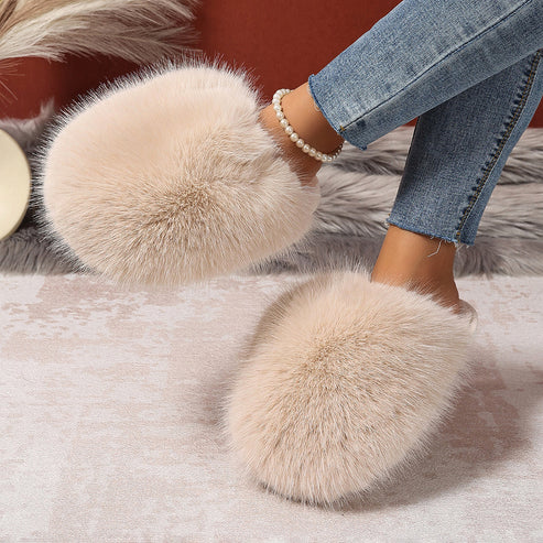 Women’s Fluffy Plush Non-Slip Home Slippers
