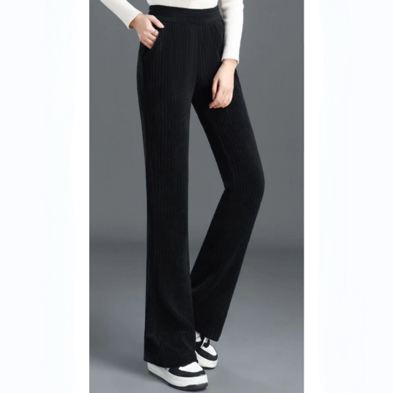 Women's Stretch Elastic Waist Wide-Leg Pants