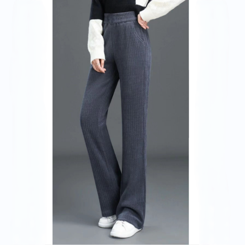 Women's Stretch Elastic Waist Wide-Leg Pants