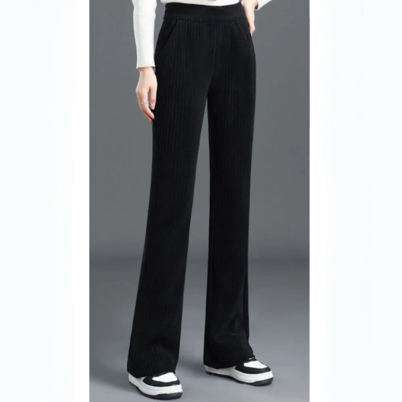 Women's Stretch Elastic Waist Wide-Leg Pants