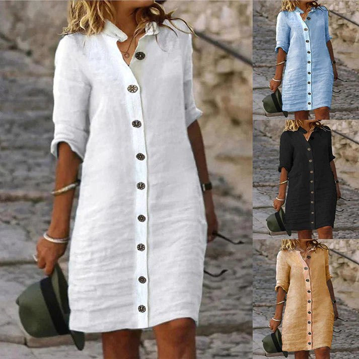💃Women's Minimalist Breathable Button-up Dress