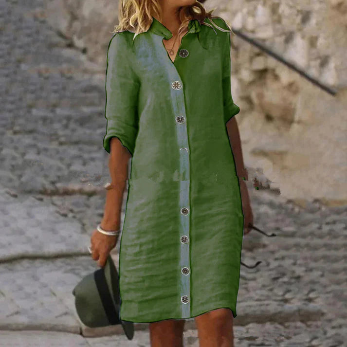 💃Women's Minimalist Breathable Button-up Dress