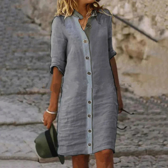 💃Women's Minimalist Breathable Button-up Dress