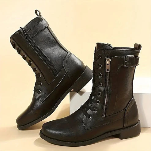 Women's Orthopaedic Boots With Round Toe And Side Zipper