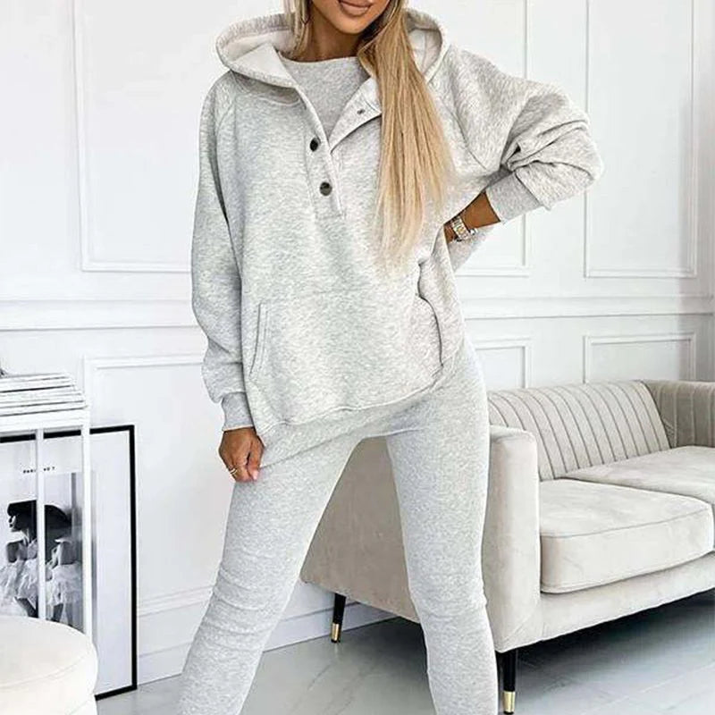 Women’s 3-Piece Off-Shoulder Hoodie Lounge Set