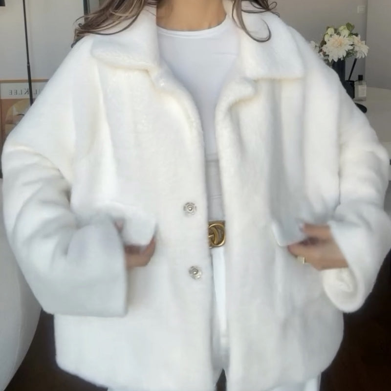 Women's Oversized Plush Lapel Winter Coat