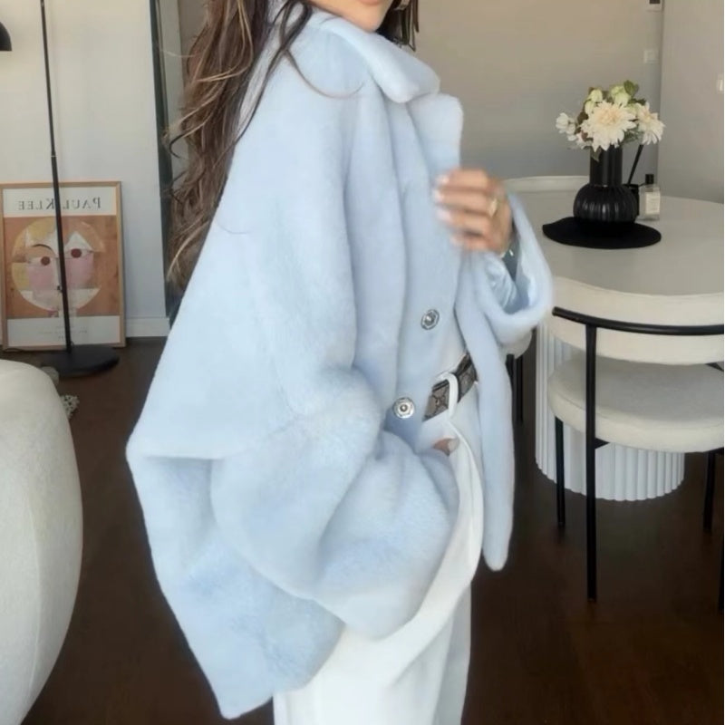 Women's Oversized Plush Lapel Winter Coat