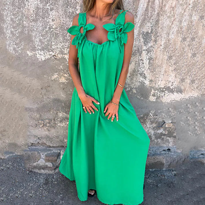 Women's elegant maxi dress with floral strap