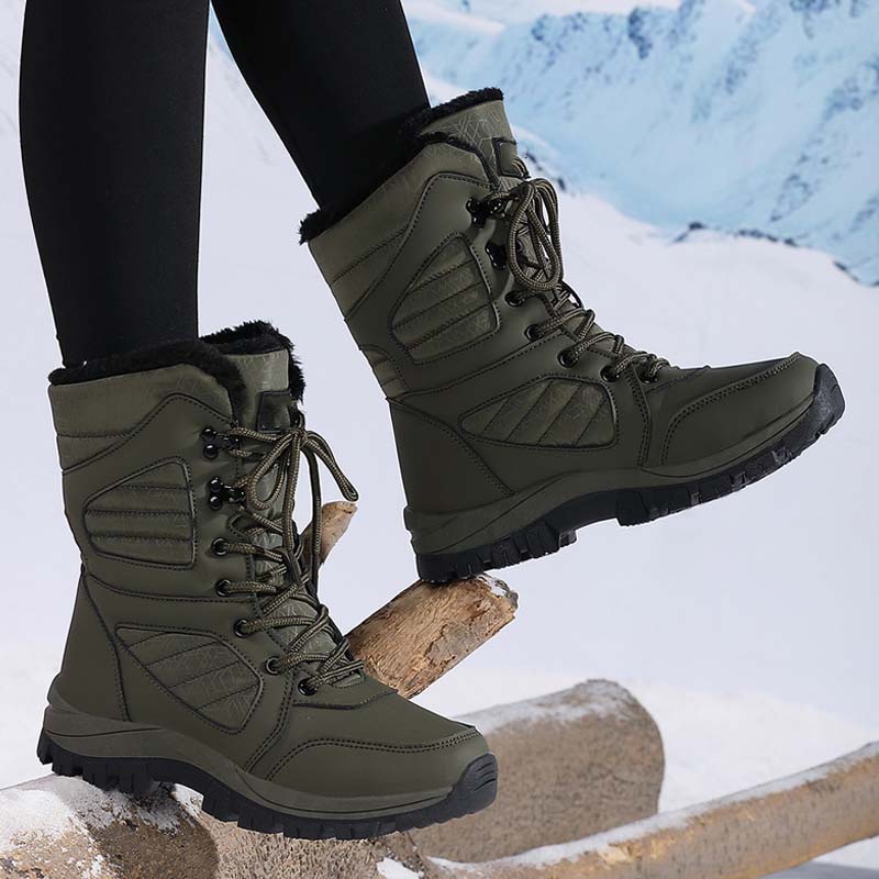 Women’s Warm Ankle-High Lace-Up Snow Boots