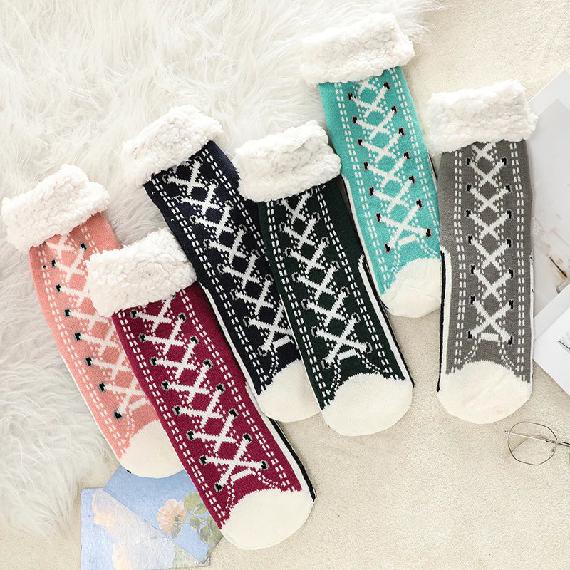 Women's Ultra-Thick Non-Slip Faux-Shoe Warm Home Socks
