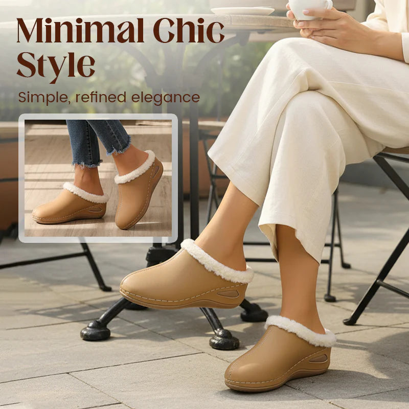 Women’s Cozy Faux Fur Lined Wedge Slippers