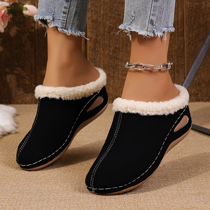 Women’s Cozy Faux Fur Lined Wedge Slippers