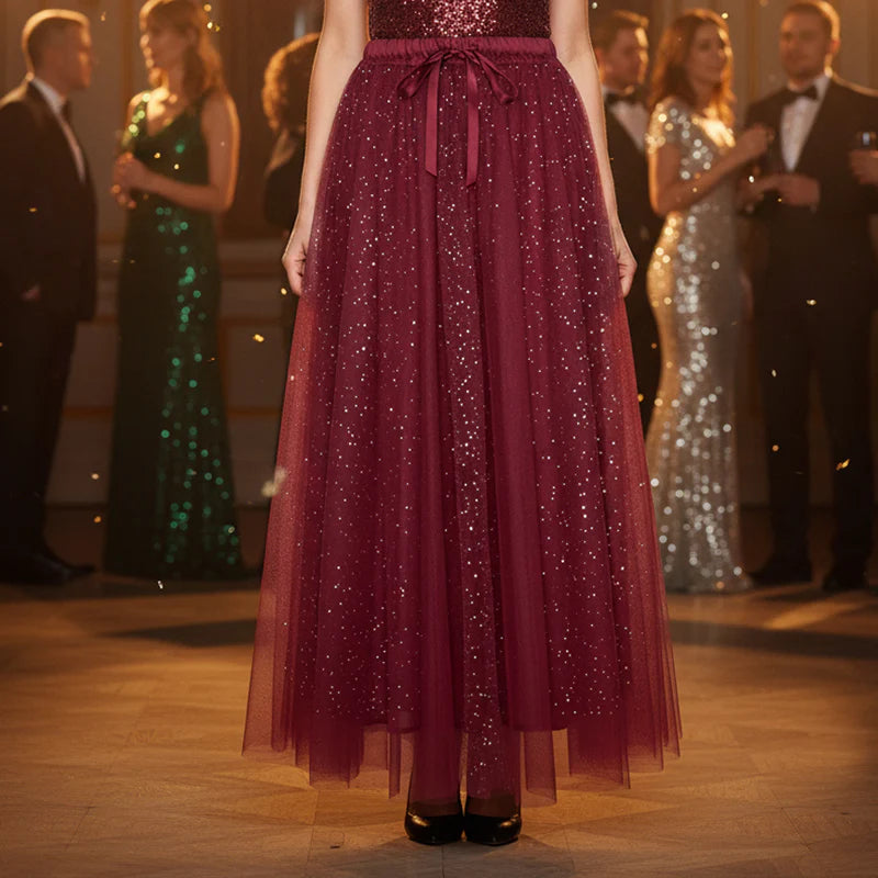 Women’s Sparkle Tulle Skirt & Soft Knit Top Two-Piece Set