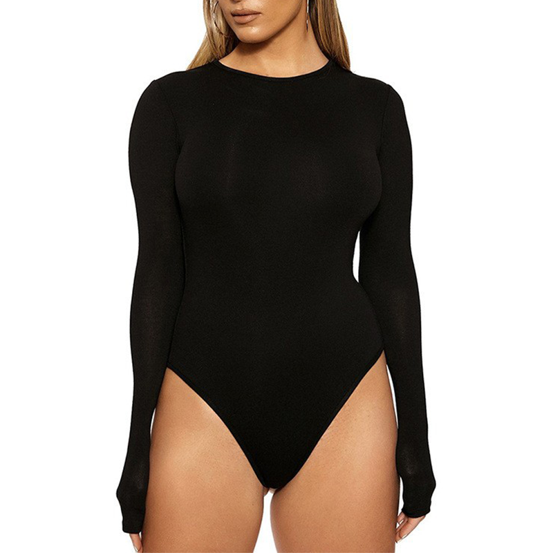 Women’s Seamless Stretch Crew Neck Long Sleeve Bodysuit