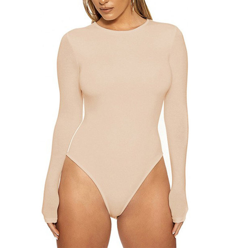 Women’s Seamless Stretch Crew Neck Long Sleeve Bodysuit