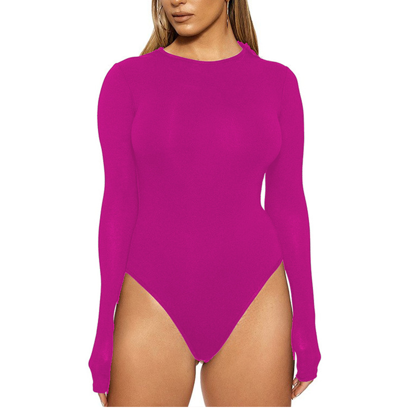 Women’s Seamless Stretch Crew Neck Long Sleeve Bodysuit