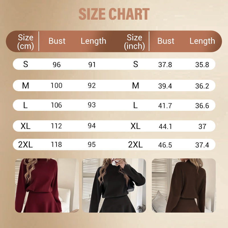 Women’s Mock Neck Knit A Line Mini Dress