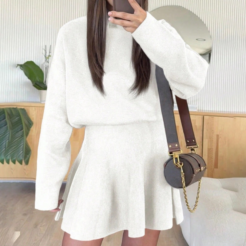 Women’s Mock Neck Knit A Line Mini Dress