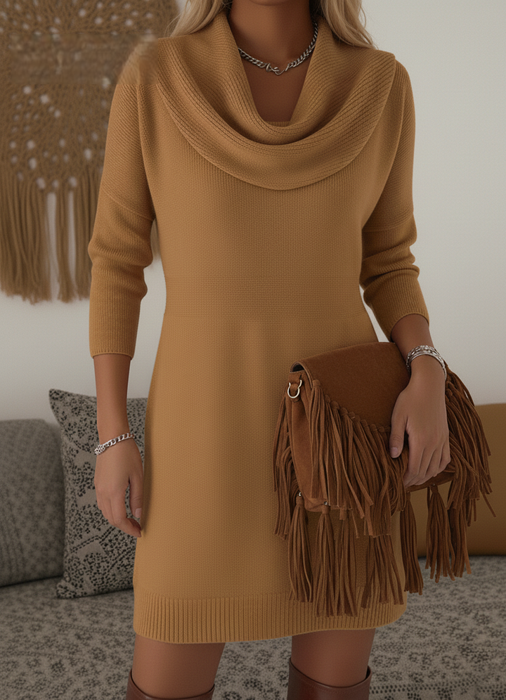 Women's Soft Knit Cowl-Neck Dress