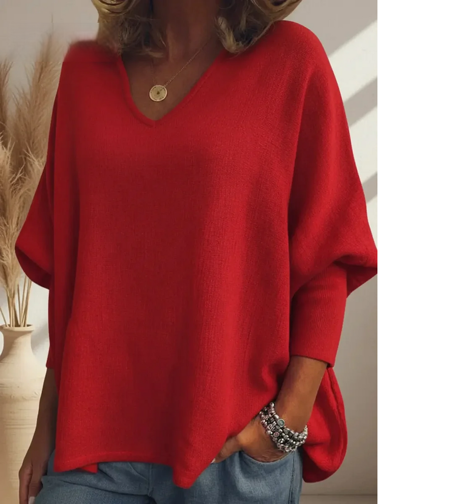 Women’s Cosy Batwing V-Neck Knit Jumper